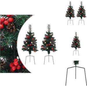 vidaXL Kunstkerstboom - Tuinpad - 76 cm - PVC - Met decoratie - Decoratieve kerstboom