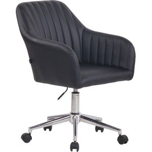 Bureaustoel - Fauteuil - Design - In hoogte verstelbaar - Kunstleer - Zwart - 58x62x95 cm