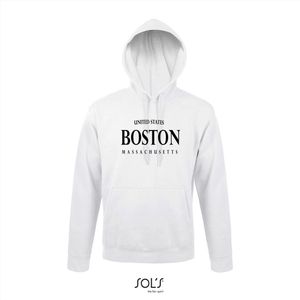 Hoodie 3-205 Boston Massachusetts - Wit, M