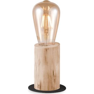 Home Sweet Home - Landelijke tafellamp Billy - 10/10/11,5cm - bedlampje - geschikt voor E27 LED lichtbron - gemaakt van Hout