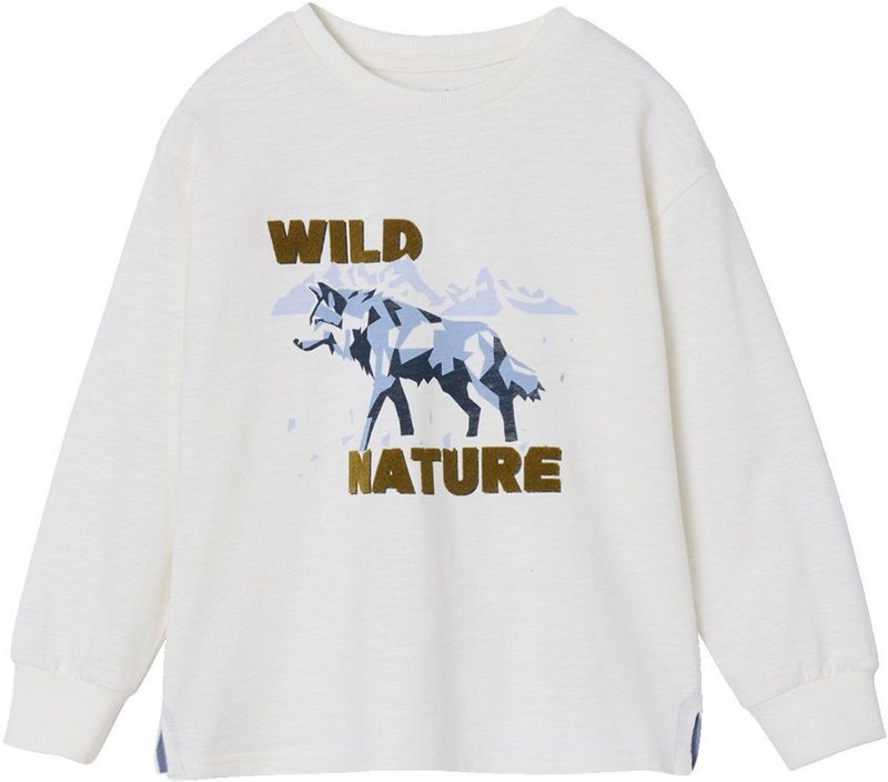 Vertbaudet - T-shirt met Lange Mouwen - Jongens - Wolvenmotief