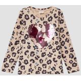 T-shirt - Dierenprint - Loose-fit Longsleeve - Zacht Katoen