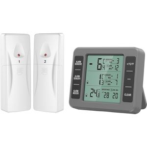 Digitale Koelkamerthermometer met Draadloze Sensoren en Temperatuuralarm