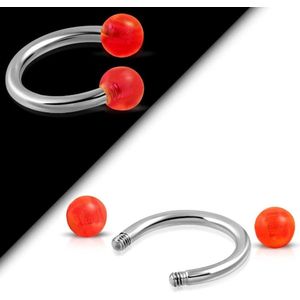 Stalen Circular Piercing rode balletjes
