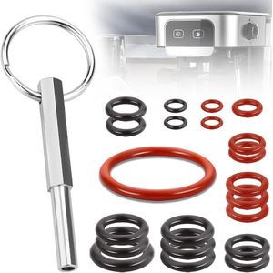 Ovalkopsleutel met sleutelring, 21 stuks afdichtingsringen, volautomatische koffiemachine, reserveonderdelen, ovale kopbit-reparatie, compatibel met Jura/Krups Siziliana/AEG volautomatische