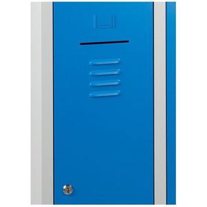 ABC Kantoormeubelen lockerkast wrc 2 deurs met blauwe deuren en uitgevoerd met cilinderslot
