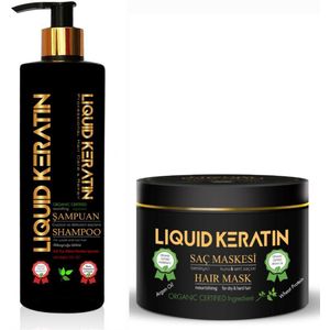 Bio Keratin Haarverzorging Set 1 x Organic Malibu Shampoo voor droog, mat, hard kroeshaar, voor geverfd haar (350 ml) + 1x Organic Haar masker 250.ml - Herbal Shampoo-Bio shampoo-Keratine shampoo-haarmasker-Haar botox-Bio keratine-Haarverzorging