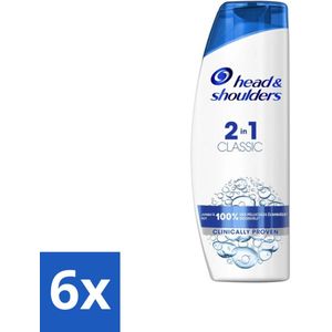 6 x Head & Shoulders - 2in1 Anti-Roos Shampoo & Conditioner - Classic - 270 ml - Roos Shampoo - Anti Roos Shampoo - Shampoo Conditioner - 2 In 1 Shampoo - Hoofdhuidverzorging