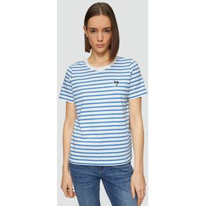s.Oliver - Shirt - Navy/Azuur/Wit - T-shirt - Gestreept
