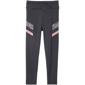 Technische sportlegging voor meisjes met strepen aan de zijkant antraciet