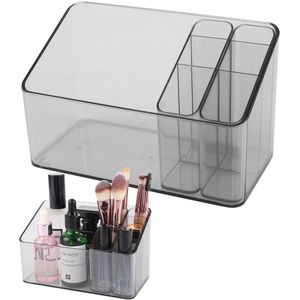 Makeup Organizer, 2 Pack, Plastic Cosmetic Storage Box for Dressing Table, Bathroom Cabinet, Beauty Products, Organizer