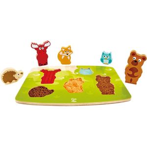 Hape Steekpuzzel Waldtiere Fühlpuzzle (5-delig, Bosdieren)