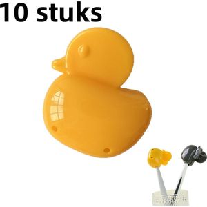 10 stuks - Tandenborstel opbergdoos - Herbruikbare eendenborstel opbergclip - Beschermkap voor reistandenborstel - Geel