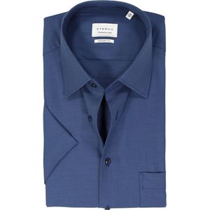 ETERNA comfort fit overhemd korte mouw - twill - donkerblauw - Strijkvrij - Boordmaat: 45