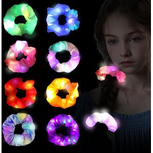 Pack of 8 Luminous Hair Bobbles - LED Haaraccessoires met 3 Lichtmodi voor Vrouwen - Meisjes - Haarjuwelen - Nieuwjaarsfeest - Carnaval - Kostuumfeesten
