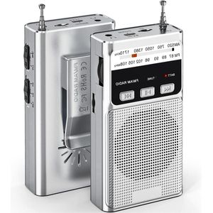 Kleine draagbare radio - AM FM transistorradio - uitstekende ontvangst - 1 stuk - zwart