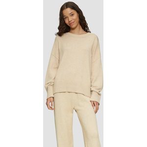 QS by s.Oliver - Gebreide Damespullover - Viscosemix - Ronde Hals - Verbrede Schouders