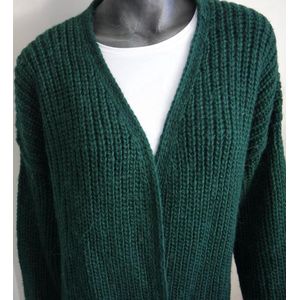 Moscow Cardigan Dark Smaragd Lang Vest - Groen - Maat S