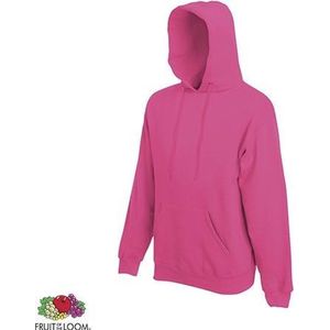 Fruit of the Loom Hoodie Fuchsia Maat S dubbellaagse capuchon