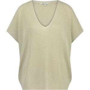 NUKUS Dina Top Lurex Tops & T-shirts Dames - Shirt - Zand - Maat XL