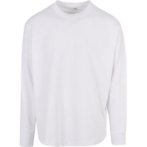 Build your Brand Oversized Cut On Sleeve Longsleeve BY198 - White - 4XL