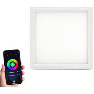 2X WiFi LED Paneel Gekleurd & Witlicht - 30x30cm - RGB+CCT - Bediening met Smartphone en/of stem - Duurzaam & Energiezuinig - 18 watt