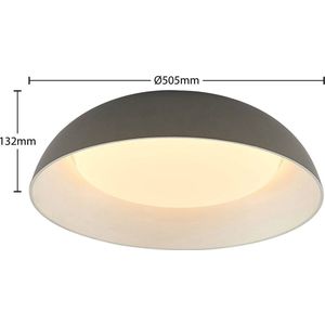 Lindby - LED plafondlamp - 1licht - aluminium, acryl - H: 13 cm - grijs - Inclusief lichtbron
