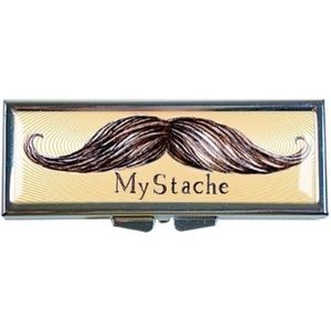 Pillendoos - MyStache Mustache - Retro - Metaal - 8.5 x 3 cm