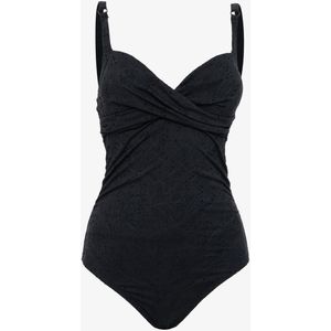 Osaga - Voorgevormd Dames Badpak - Zwart - Broderie