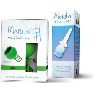 Merula menstruatie cup + Merula douche - apple groen