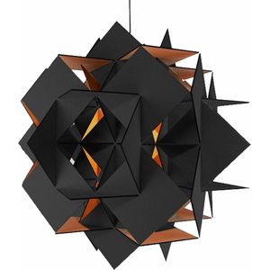 Meuq Design Triangulus S - Hanglamp - Zwart - Hout - 30 cm - Woonkamer - Eetkamer - Slaapkamer - Industrieel