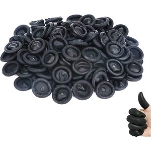 *** 50 x Latex Vingerbeschermer Finger Bob Zwart - Vinger Condoom - Horeca - Electronica - Schoonheidsspecialist - Pedicure - van Heble® ***