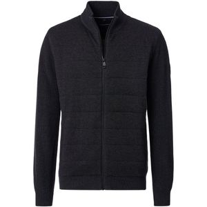 Casa Moda - Gebreid Vest - Antraciet - Heren - Katoen