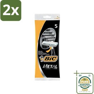 Bic - Scheermesjes - Metaal - Enkel Mesje - Wegwerpmesjes - 5 Scheermesjes - Voordeelverpakking - 2 stuks - Scheermes - Scheermesje