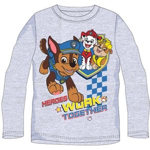 Paw Patrol longsleeve shirt Hereos work together grijs maat 122
