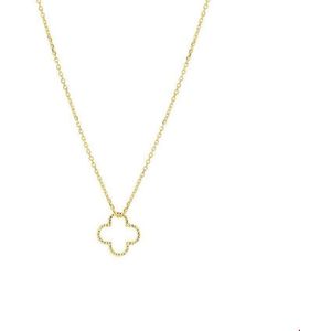 The Fashion Jewelry Collection Ketting Bloem 0,8 mm 40 - 42 - 44 cm - Geelgoud