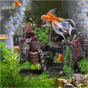 Natuurlijke Aquariumdecoratie Set met Accessoires - Levendige Visuele Elementen voor Je Aquarium - Stimulerende Omgeving voor Vissen - Eenvoudig te Installeren - Duurzaam en Hoogwaardig
