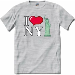 I Love New York | New York - Vintage - T-Shirt - Unisex - Donker Grijs - Gemêleerd - Maat 3XL