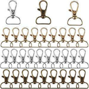 Sleutelring karabijnhaak, 30 stuks draaibare sleutelringsluiting, sleutelring met karabijnhaak met 360 graden, karabijnhaak, sleutelhanger met D-ring voor sleutelhanger, sleutelhanger, huisdierlinnen