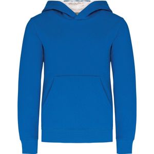 Kariban Kinder hooded sweater met gecontrasteerde capuchon K453 - Light Royal Blue / White - 8/10 Y (8/10 ans)