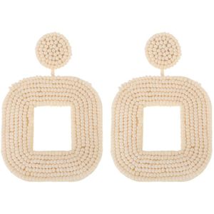 The Jewellery Club - Emma earrings beige - Oorbellen - Dames oorbellen - Kralen oorbellen - Beige - 4,5 cm