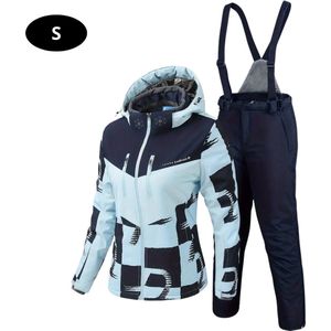 Nivard Ski Suit - Skipak - SkiBroek - Wintersport - Skijas - Dames - 2-Delig - Lichtblauw/Donkerblauw - Maat S