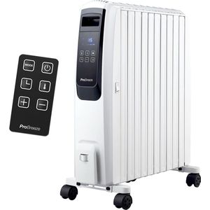 Pro Breeze 2500W Elektrische Verwarming tot 32 m2 - Olieradiator incl. Afstandsbediening, LED-Scherm, Ingebouwde Timer, 4 Warmtestanden, Thermostaat, Veiligheidsuitschakeling - Wit