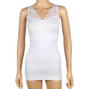 Dames top corrigerende met kant 6407 van J&C Wit - maat S/M