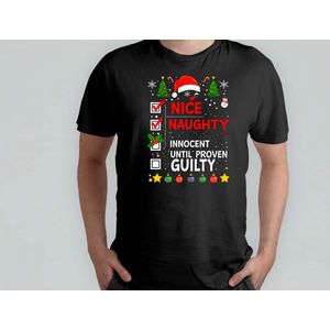Nice Naughty - T Shirt - MerryChristmas - ChristmasJoy - FestiveVibes - VrolijkKerstfeest - Funny - Kerstplezier - FeestdagenVreugde - Kerstmagie