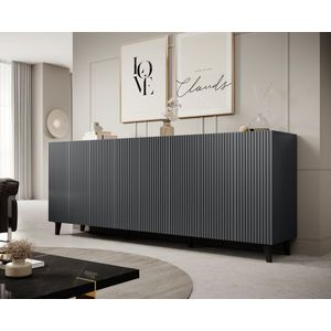 Meubella - Dressoir Vintar - Antraciet - 200 cm