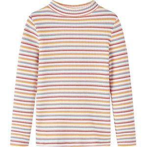 vidaXL-Kindershirt-met-lange-mouwen-lage-col-140-gestreept-ecru