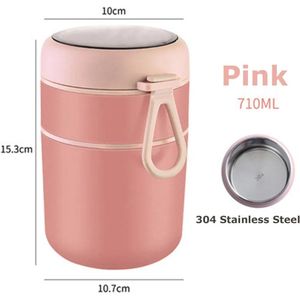 710ml Voedselthermische pot Geïsoleerde soepbeker Thermoscontainers RVS Lunchbox Thermo Houdt Warm voor Schoolkinderen