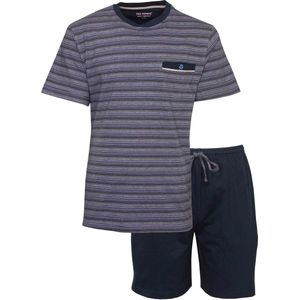 Paul Hopkins Heren Shortama - Pyjama Set - Elasthan Boorden - Blauw - Maat S