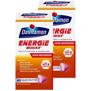 Davitamon Energie Boost Forte - multivitamine - bosvruchten - 2 x 40 tabletten - BUNDEL 2 STUKS